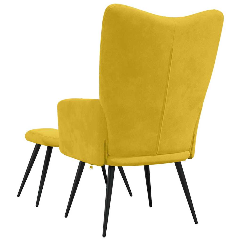Relaxsessel mit Hocker Senfgelber Samt