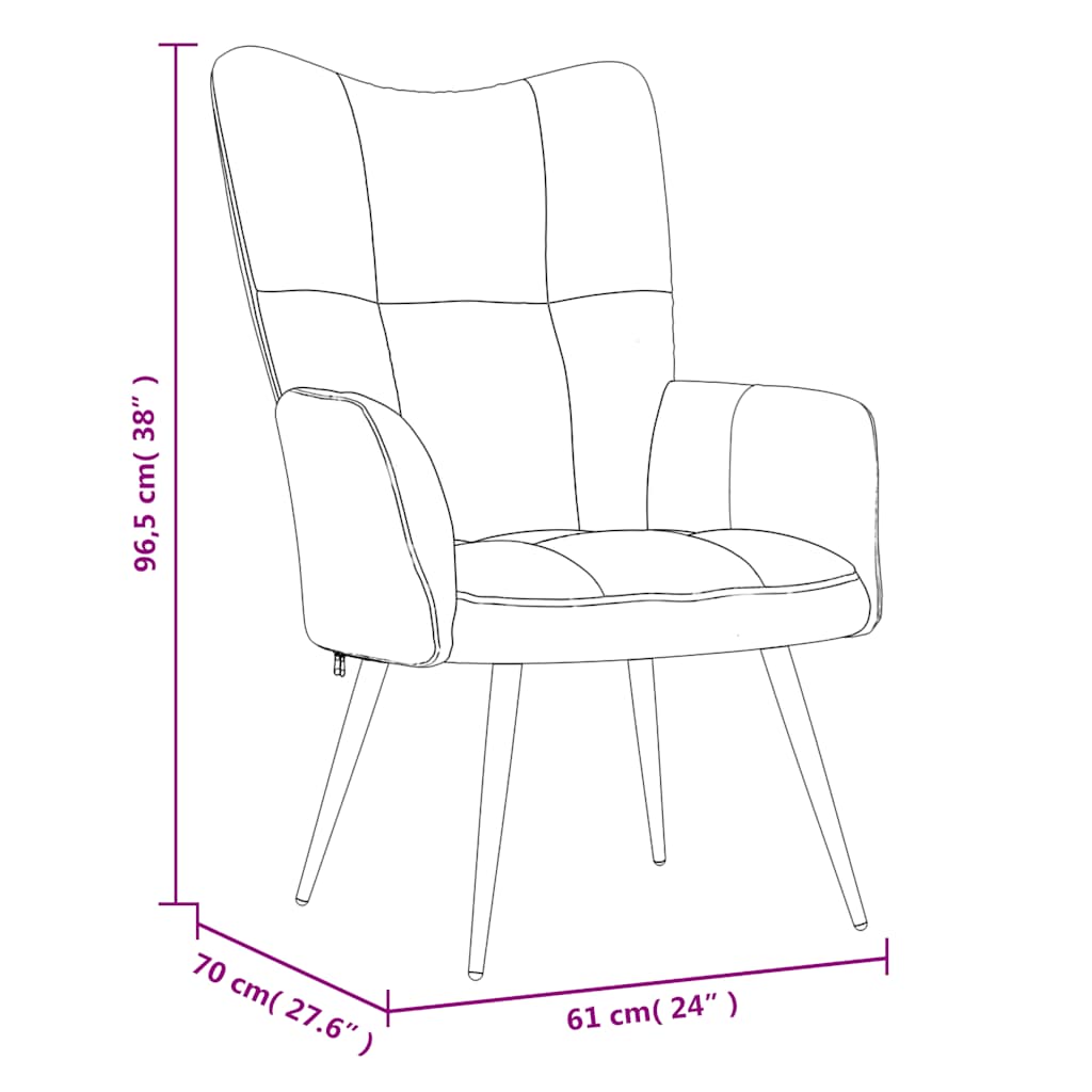 Relaxsessel mit Hocker Braun Samt