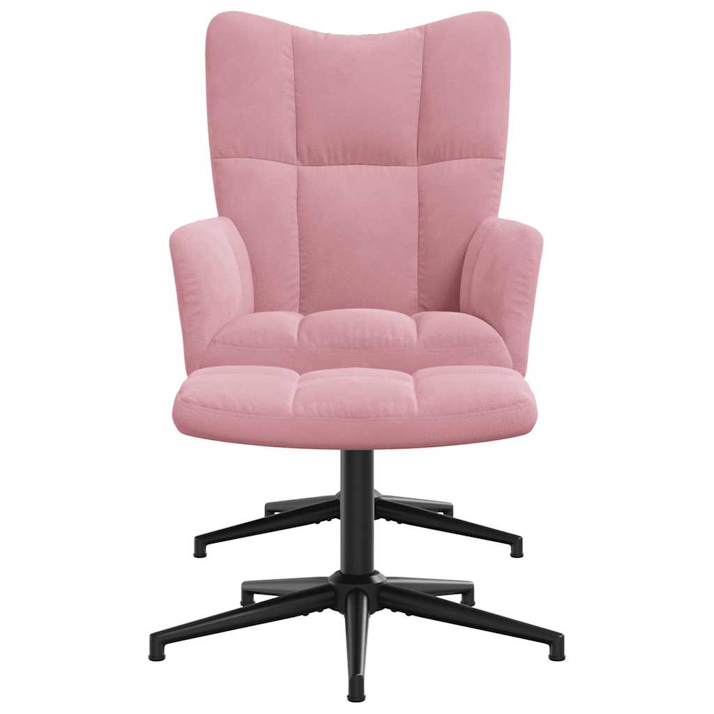 Relaxsessel mit Hocker Rosa Samt