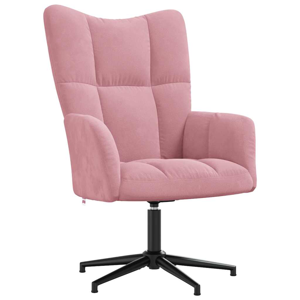 Relaxsessel mit Hocker Rosa Samt