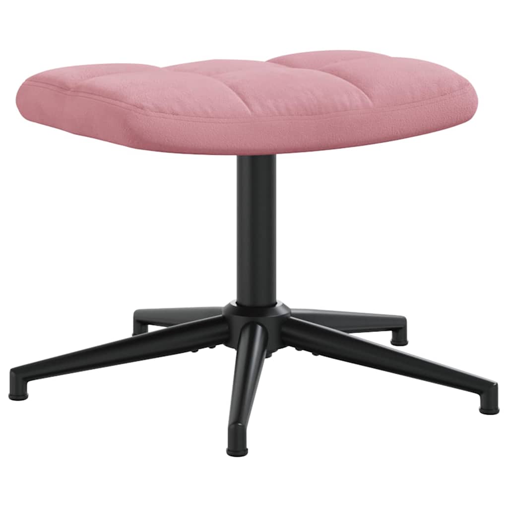 Relaxsessel mit Hocker Rosa Samt