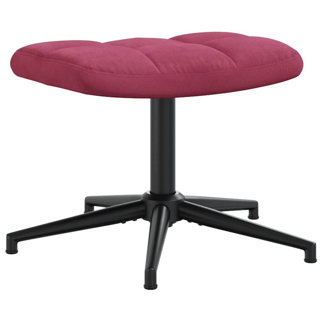 Relaxsessel mit Hocker Weinrot Samt