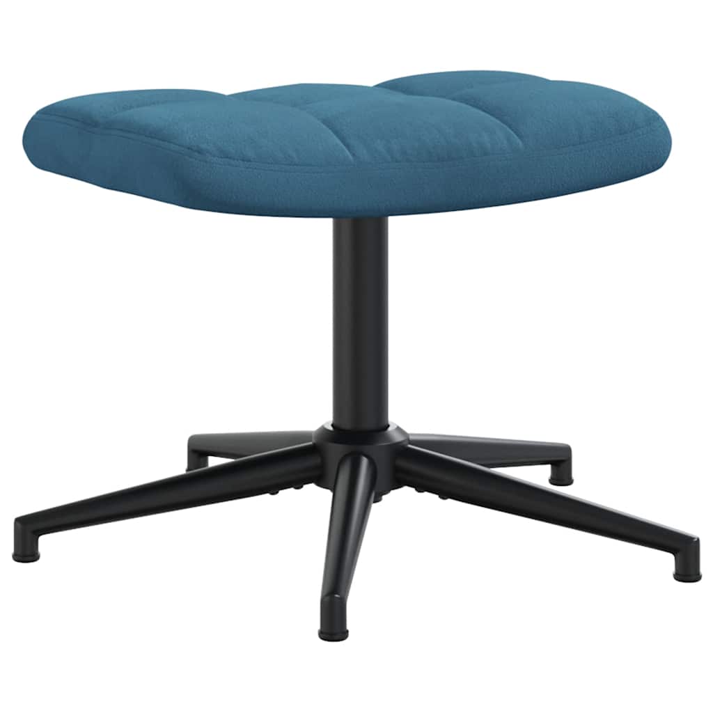Relaxsessel mit Hocker Blau Samt