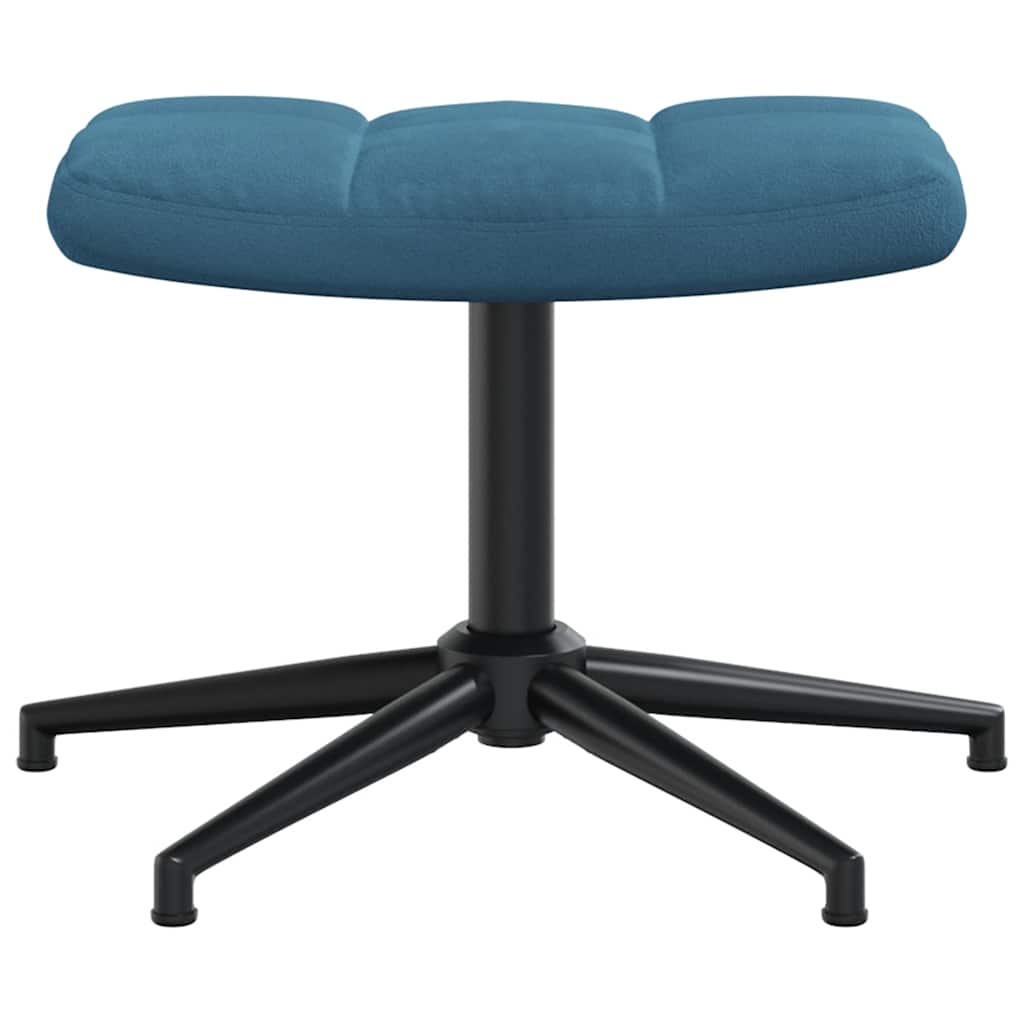 Relaxsessel mit Hocker Blau Samt