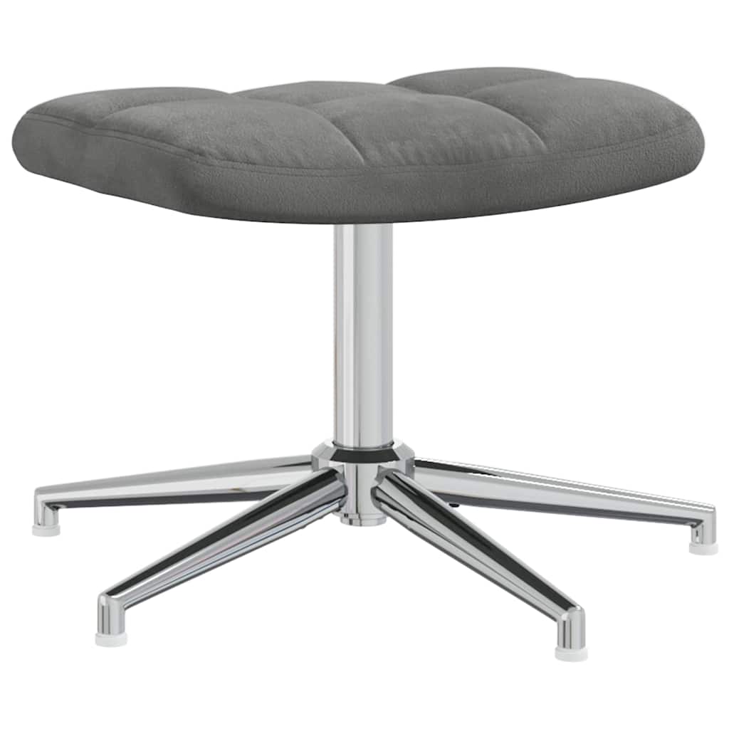 Relaxsessel mit Hocker Dunkelgrau Samt