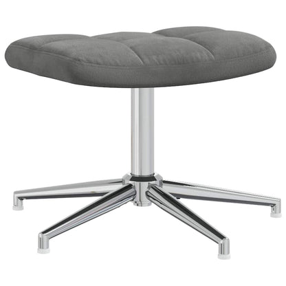 Relaxsessel mit Hocker Dunkelgrau Samt