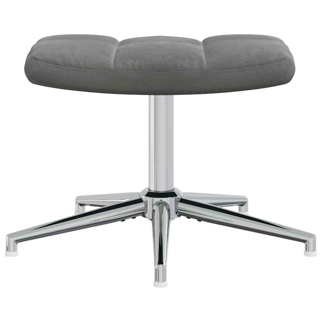 Relaxsessel mit Hocker Dunkelgrau Samt