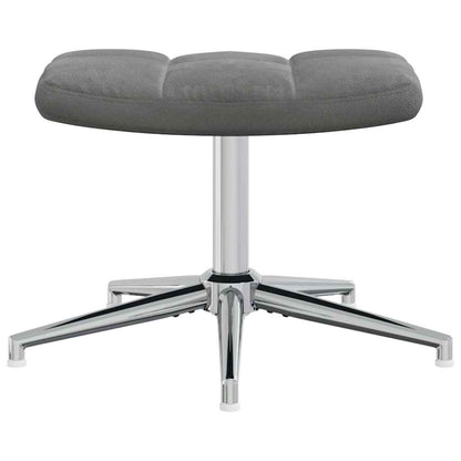 Relaxsessel mit Hocker Dunkelgrau Samt