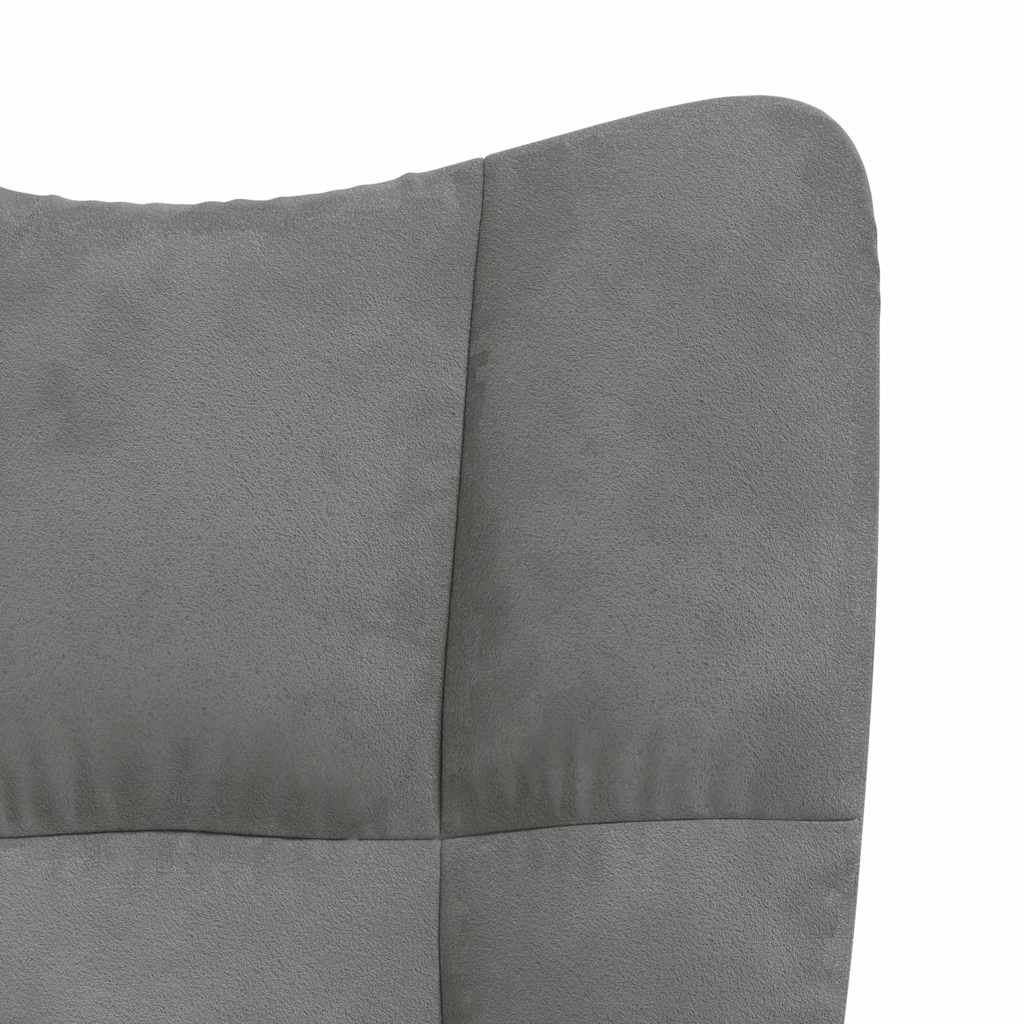 Relaxsessel mit Hocker Dunkelgrau Samt