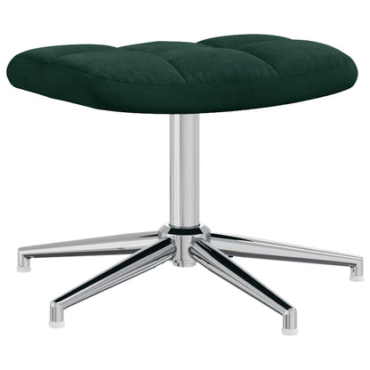 Relaxsessel mit Hocker Dunkelgrün Samt