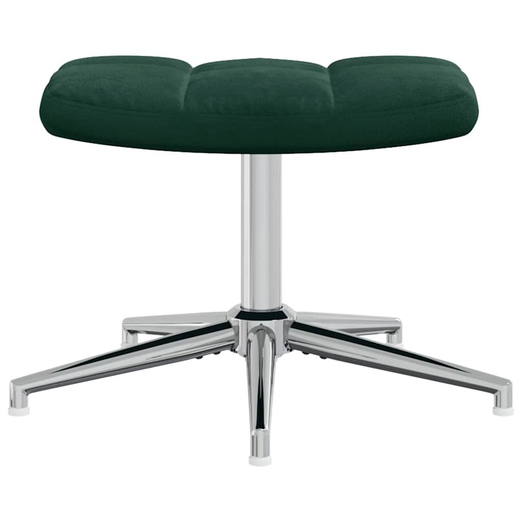 Relaxsessel mit Hocker Dunkelgrün Samt