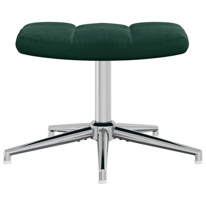 Relaxsessel mit Hocker Dunkelgrün Samt