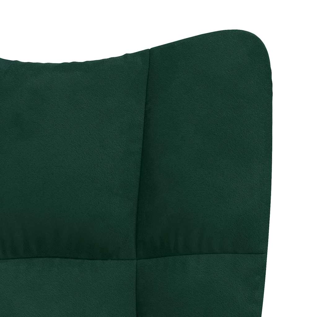 Relaxsessel mit Hocker Dunkelgrün Samt