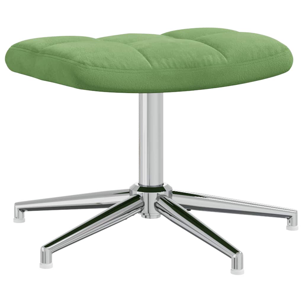 Relaxsessel mit Hocker Hellgrün Samt