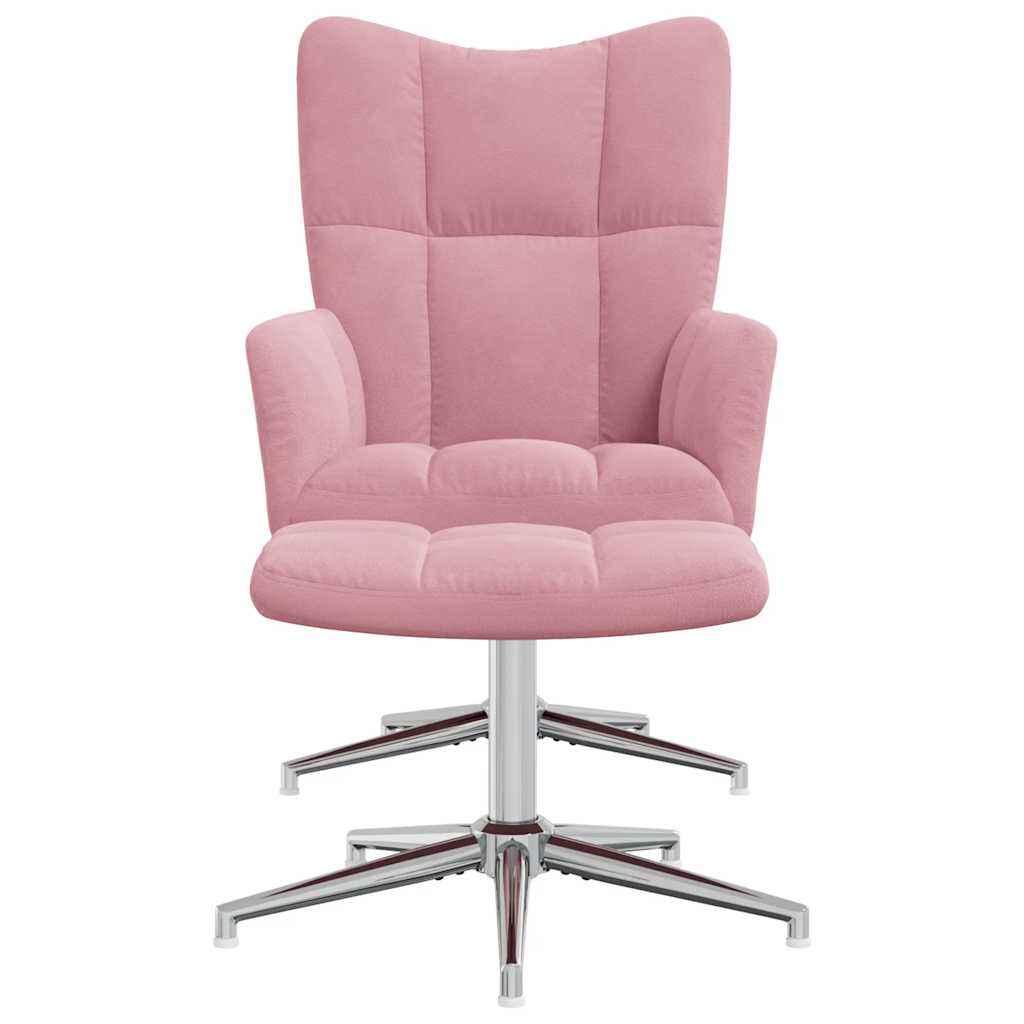 Relaxsessel mit Hocker Rosa Samt