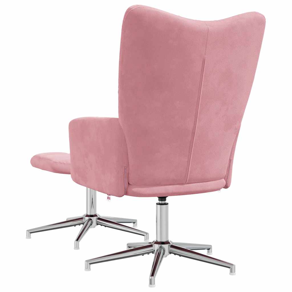 Relaxsessel mit Hocker Rosa Samt