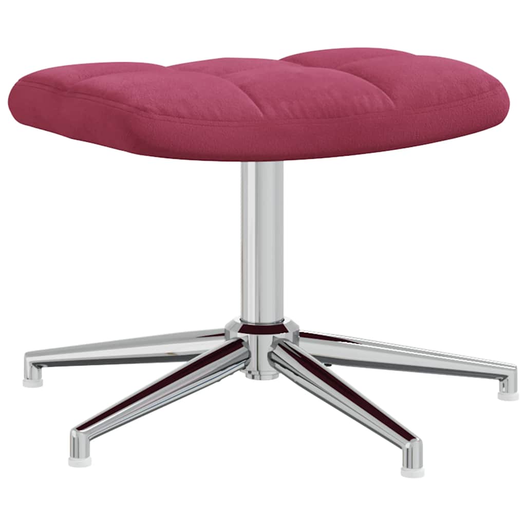 Relaxsessel mit Hocker Weinrot Samt