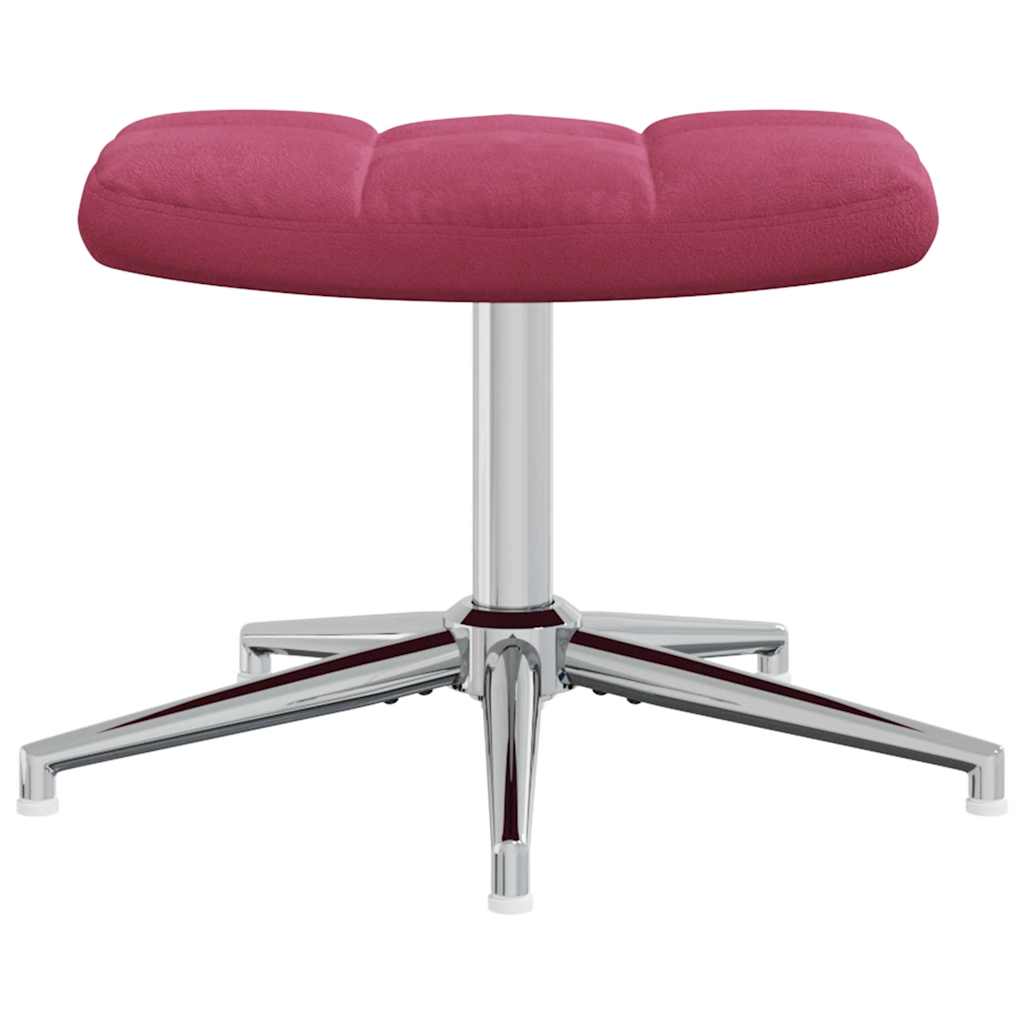 Relaxsessel mit Hocker Weinrot Samt