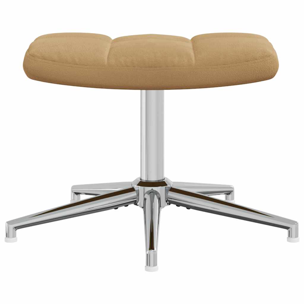 Relaxsessel mit Hocker Braun Samt