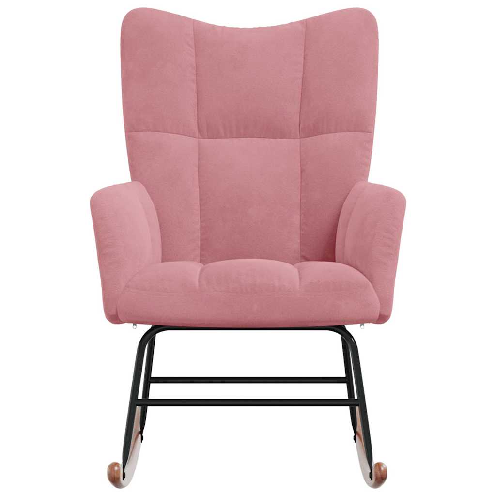 Schaukelstuhl Samt Rosa