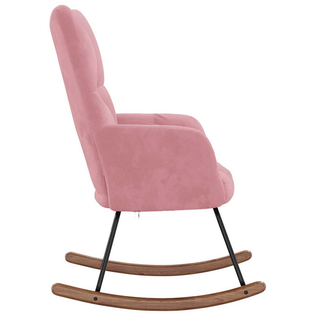 Schaukelstuhl Samt Rosa