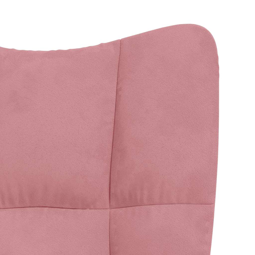 Schaukelstuhl Samt Rosa