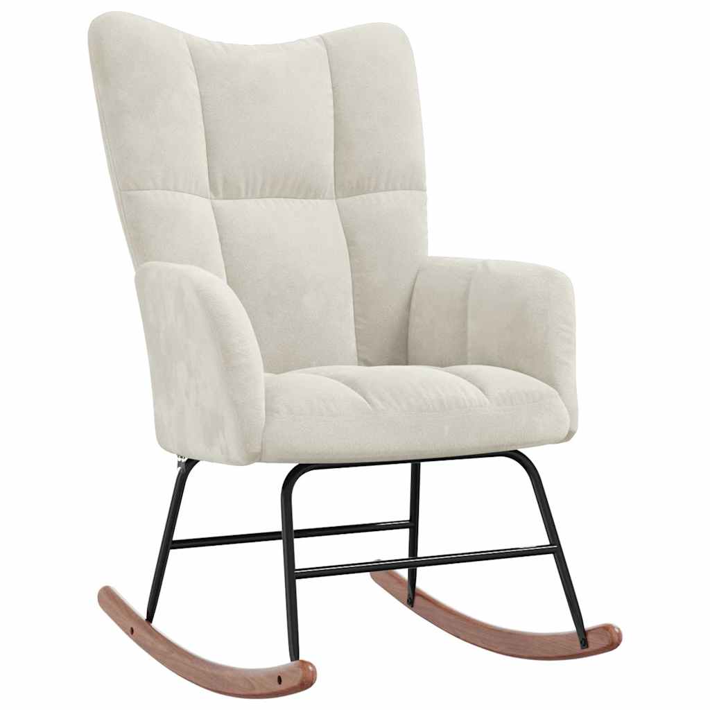 Schaukelstuhl Samt Creme