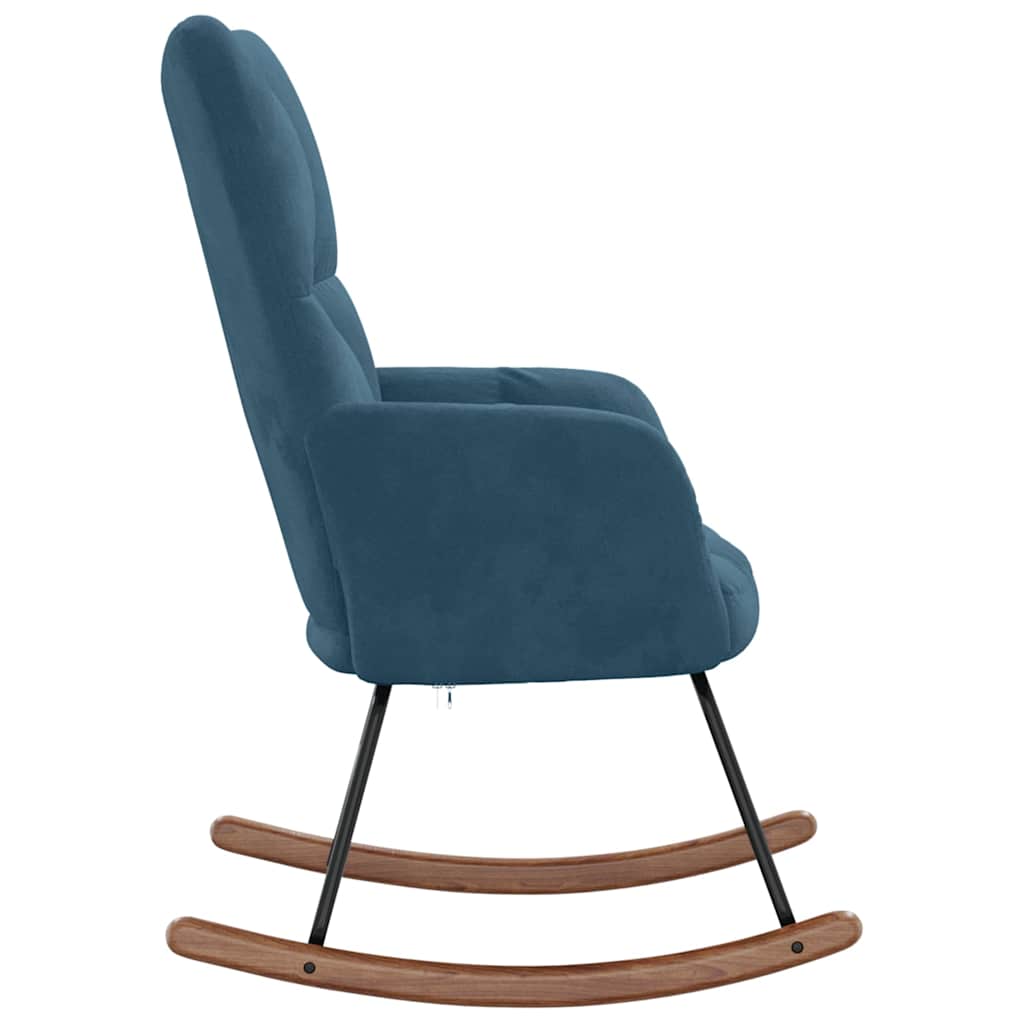 Schaukelstuhl Blau Samt
