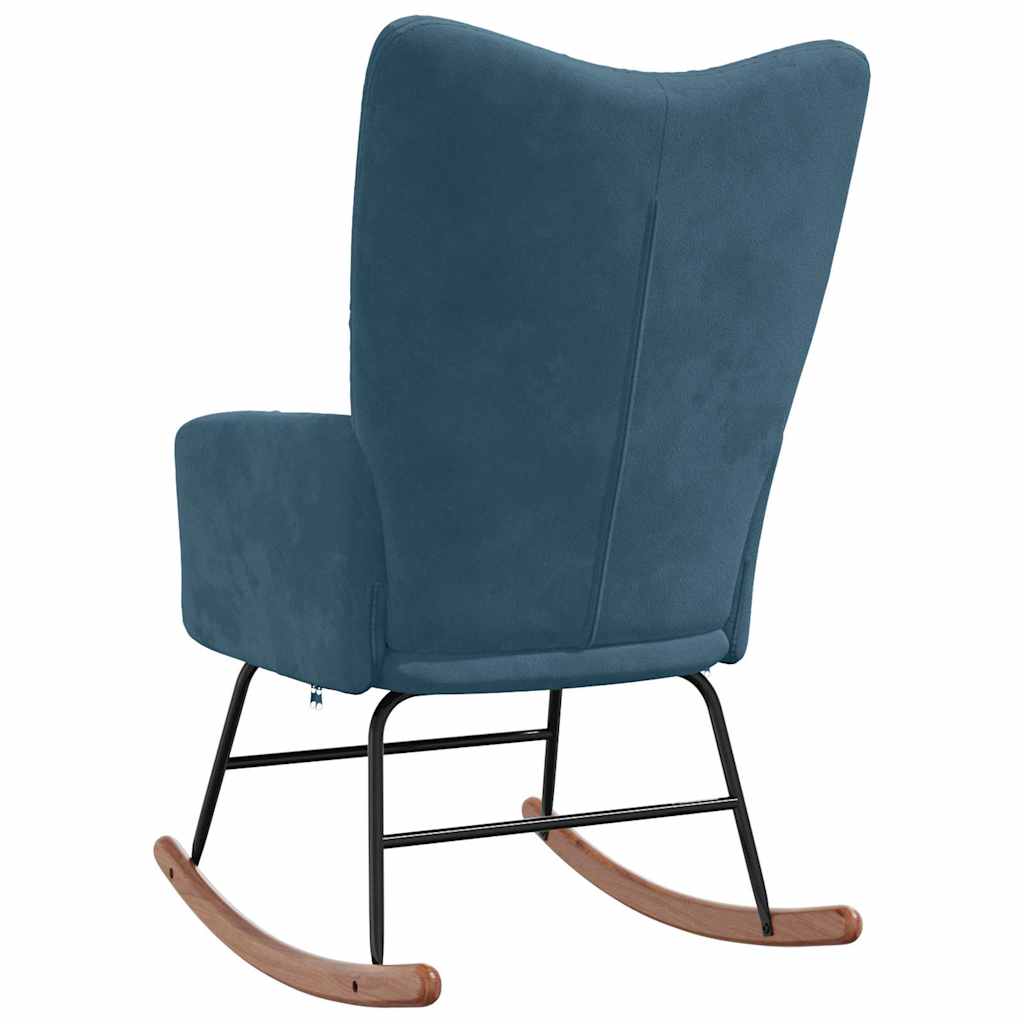 Schaukelstuhl Blau Samt