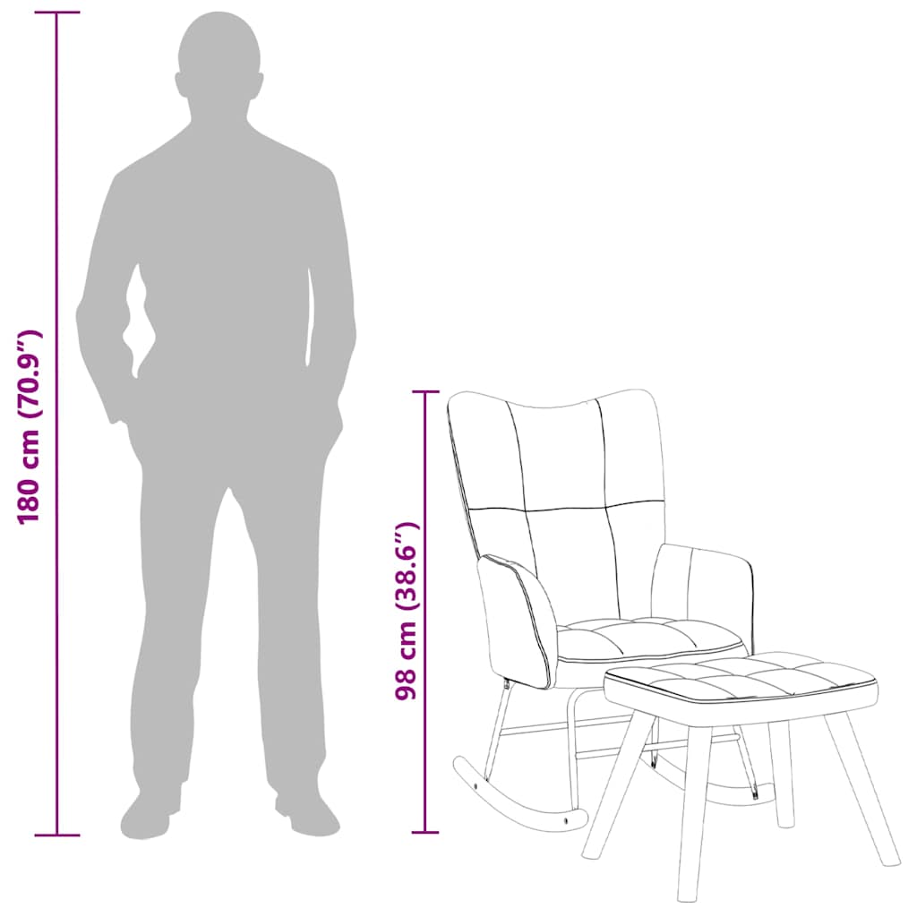 Schaukelstuhl mit Hocker Samt Dunkelgrün