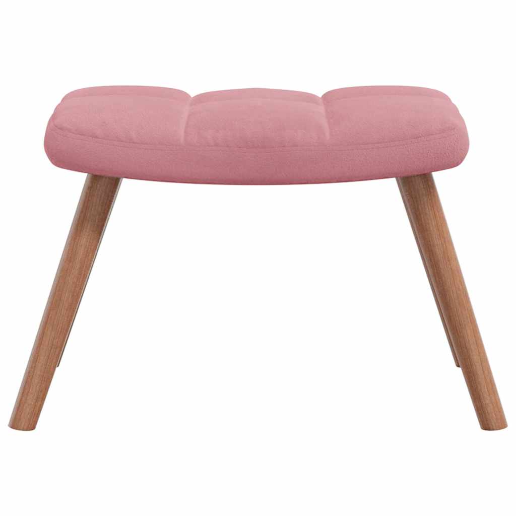 Schaukelstuhl mit Hocker Samt Rosa
