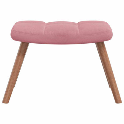 Schaukelstuhl mit Hocker Samt Rosa