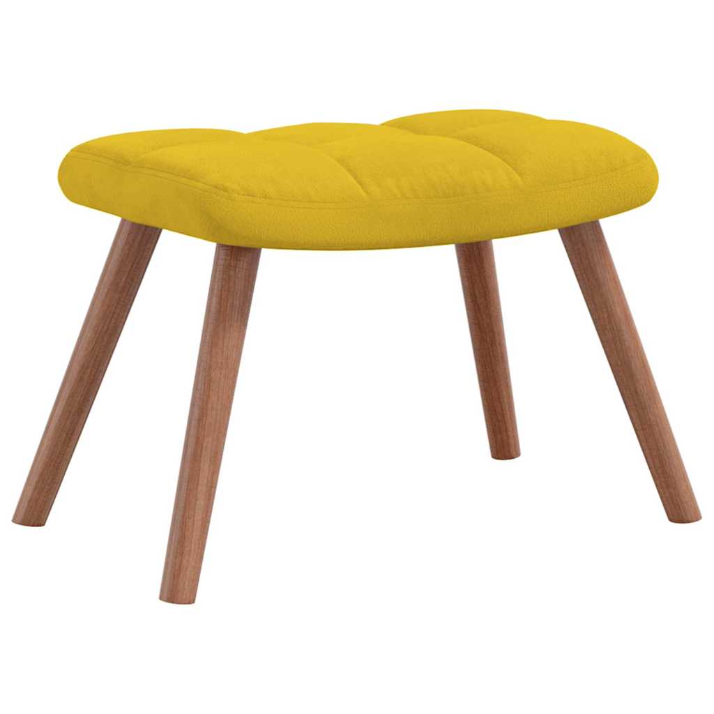 Schaukelstuhl mit Hocker Senfgelb Samt
