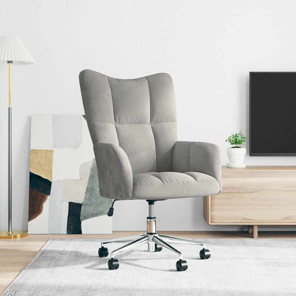 Relaxsessel Hellgrau Samt