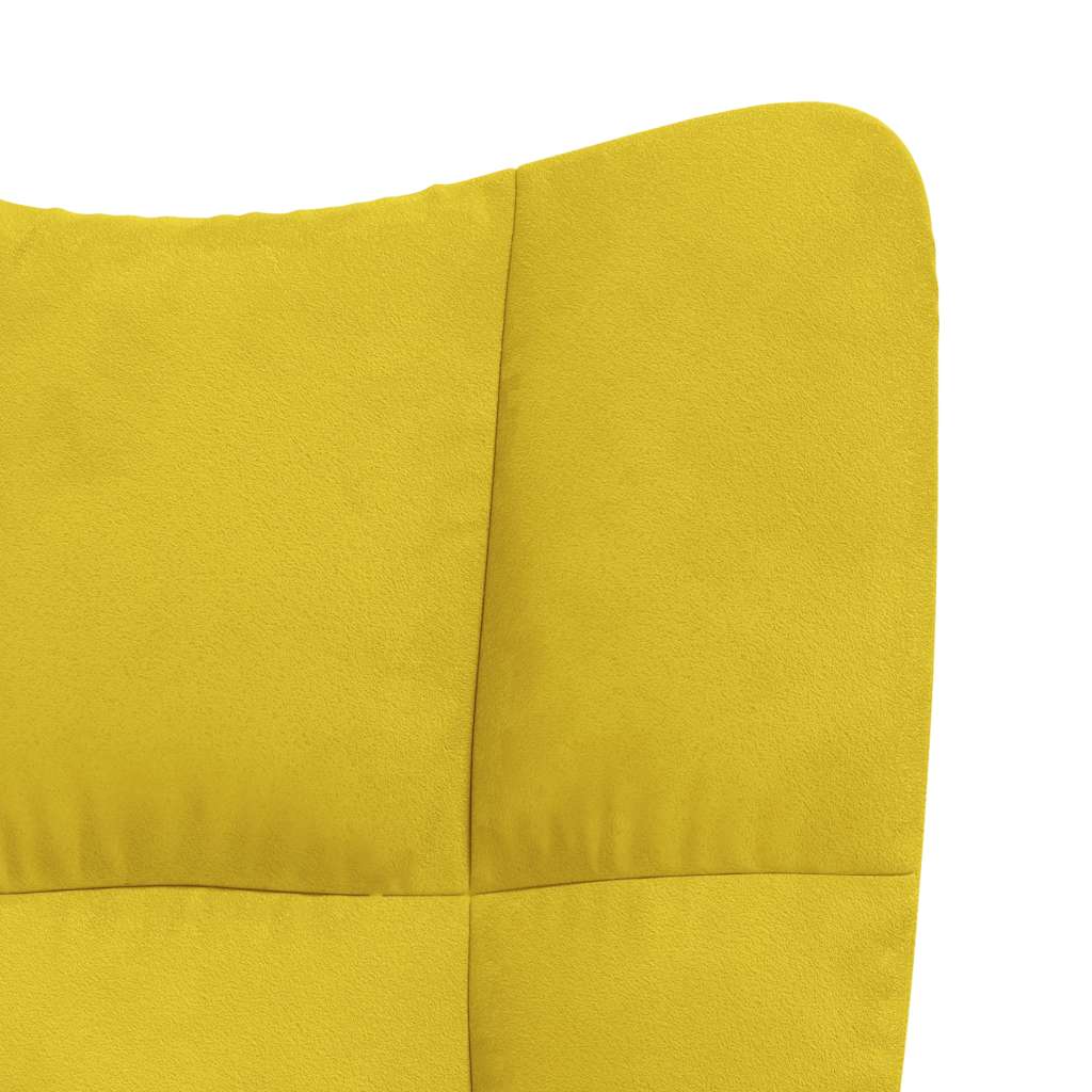 Fauteuil relax en velours jaune moutarde
