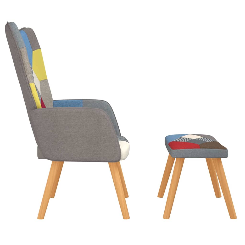 Relaxsessel mit Hocker Patchwork Stoff