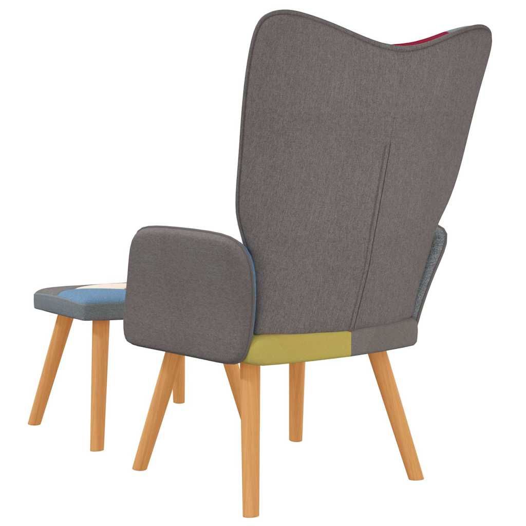 Relaxsessel mit Hocker Patchwork Stoff