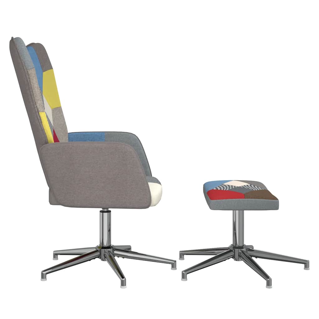 Relaxsessel mit Hocker Patchwork Stoff