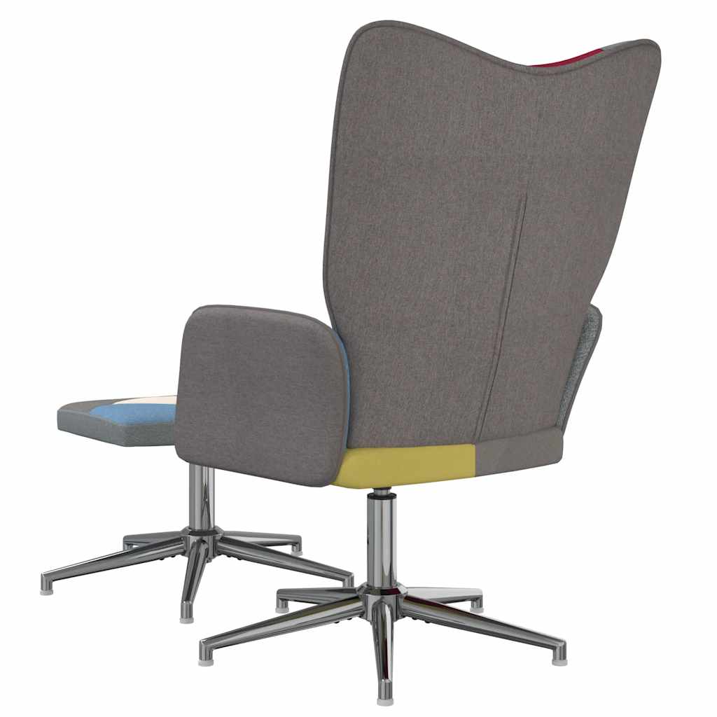 Relaxsessel mit Hocker Patchwork Stoff
