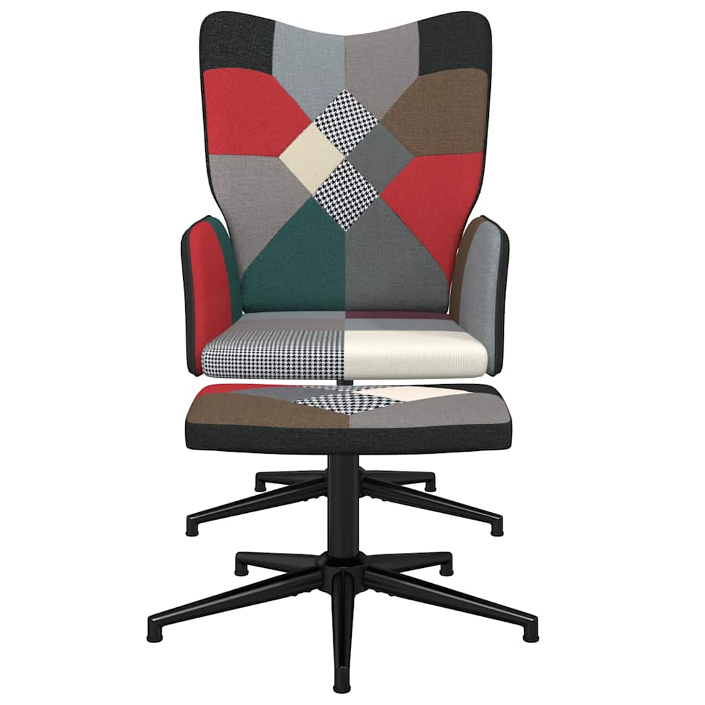 Relaxsessel mit Hocker Patchwork Stoff