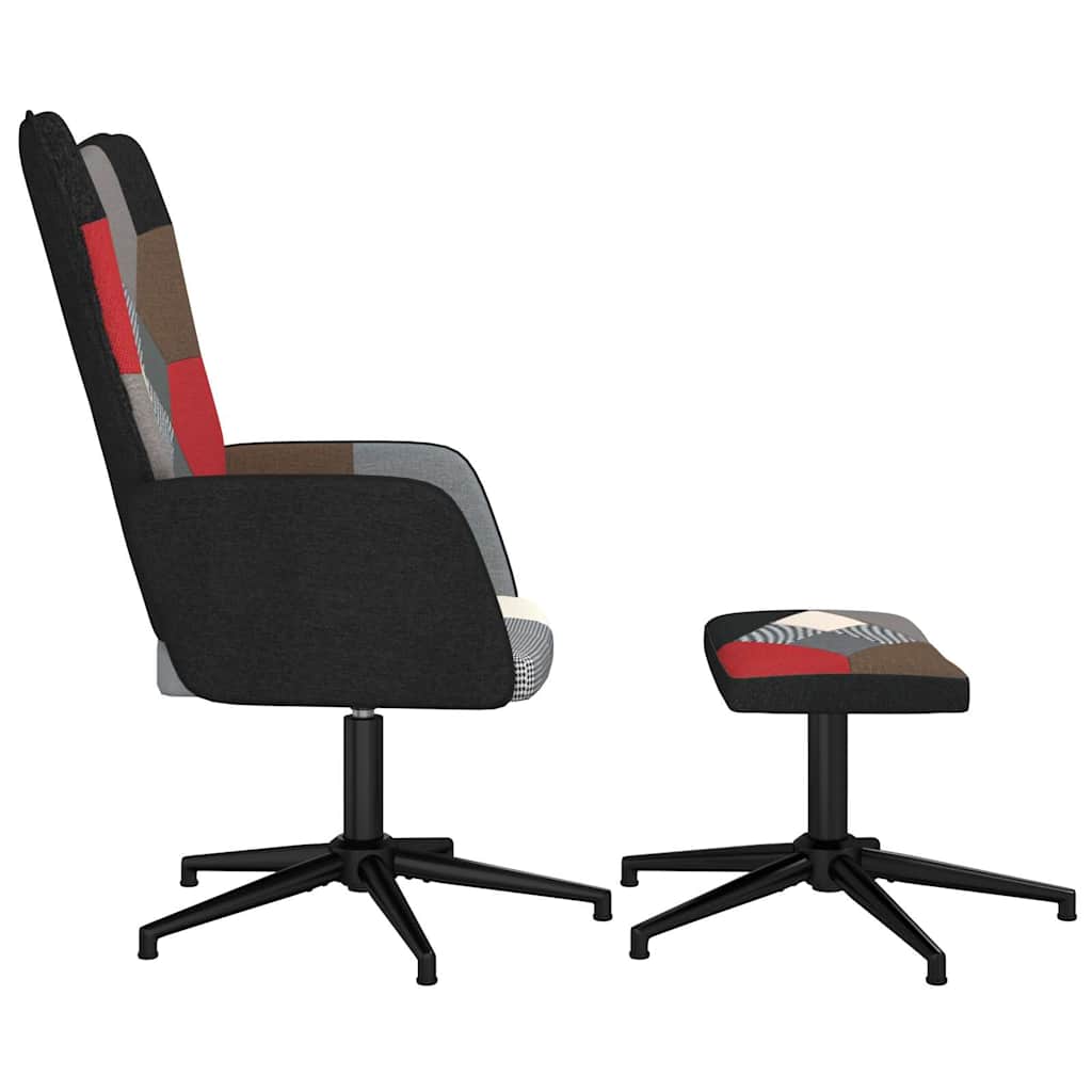 Relaxsessel mit Hocker Patchwork Stoff