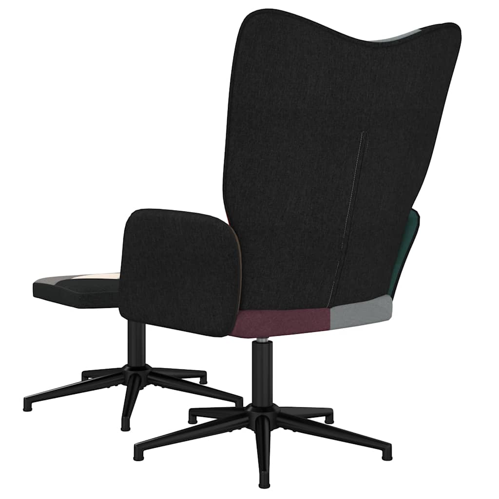Relaxsessel mit Hocker Patchwork Stoff