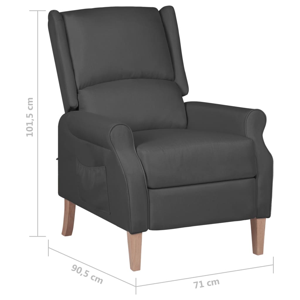 Relaxsessel Verstellbar Dunkelgrau Stoff