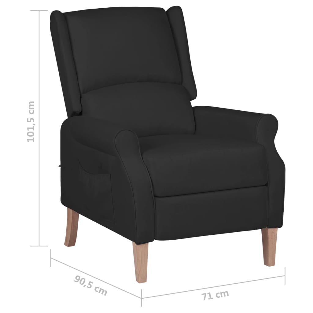 Relaxsessel Verstellbar Schwarz Stoff