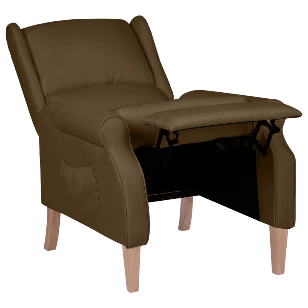 Relaxsessel Verstellbar Braun Stoff