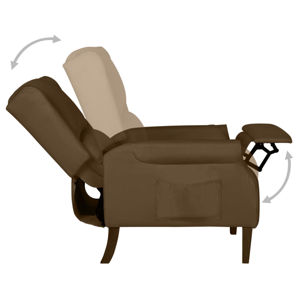 Relaxsessel Verstellbar Braun Stoff