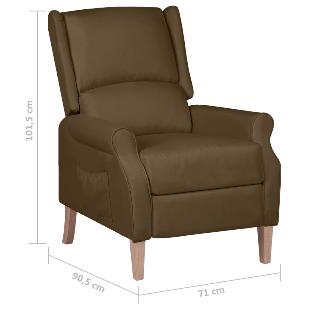Relaxsessel Verstellbar Braun Stoff