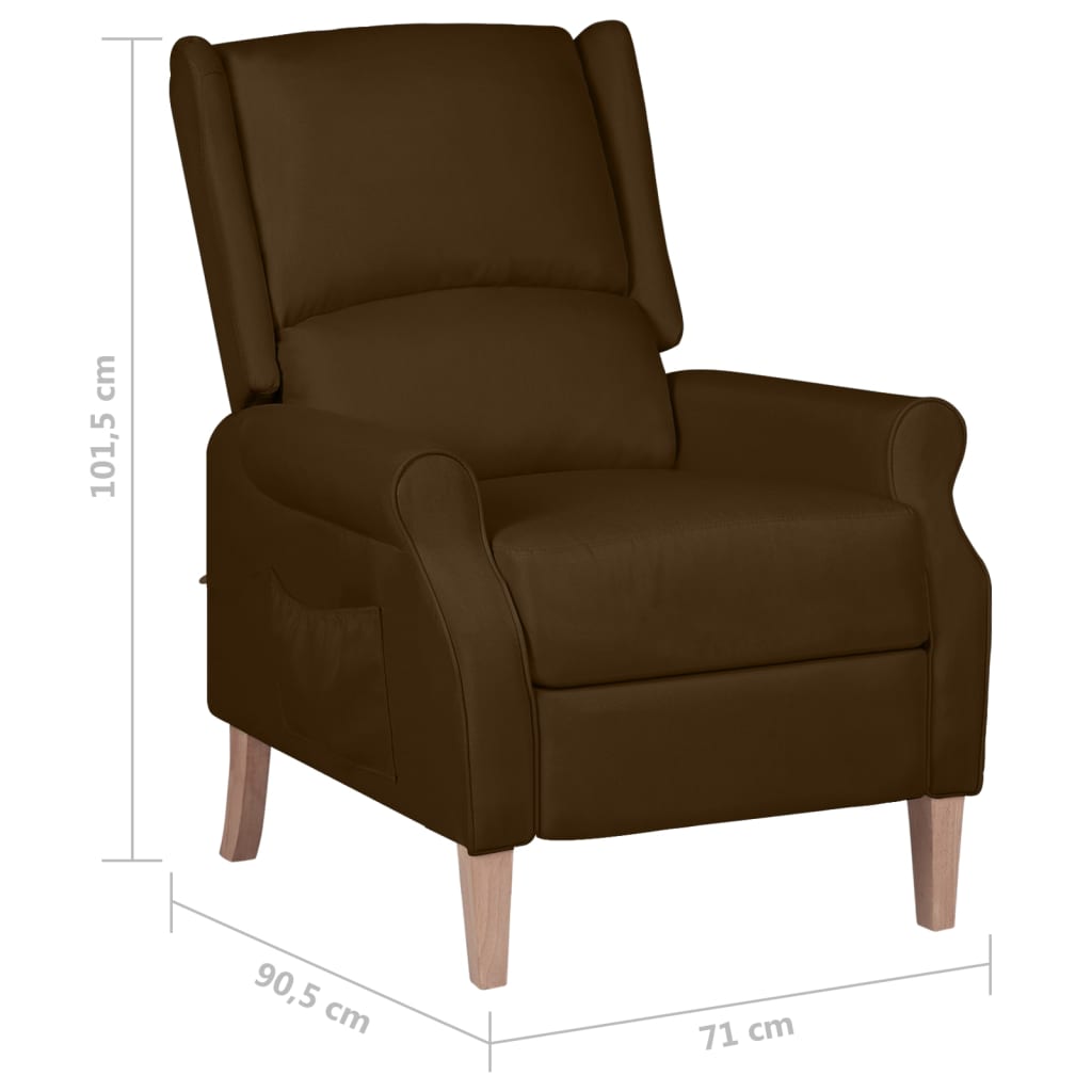 Relaxsessel Verstellbar Dunkelbraun Stoff