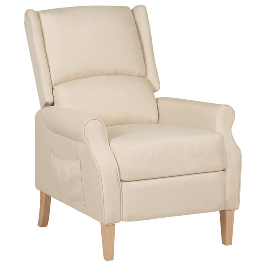 Relaxsessel Verstellbar Creme Stoff