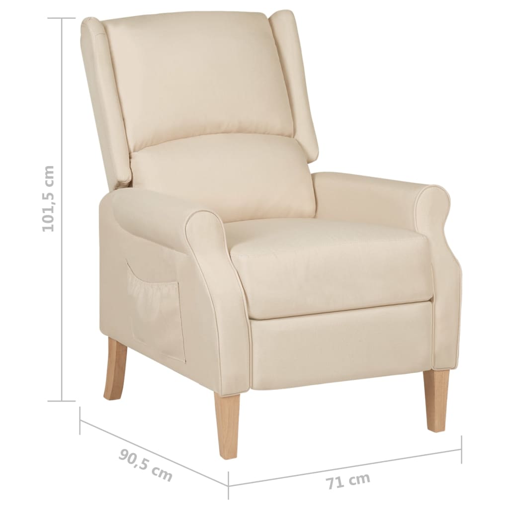 Relaxsessel Verstellbar Creme Stoff